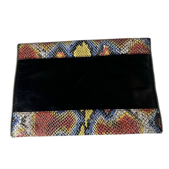 Rebecca Minkoff Leo Multi Colored Python Clutch - Picture 4 of 5